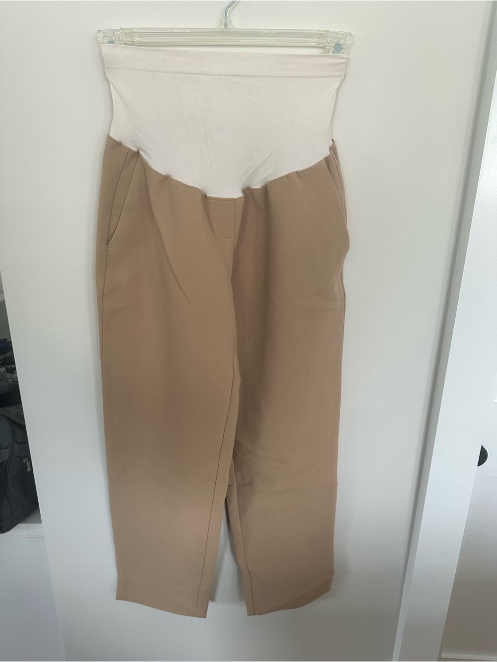 Old Navy Beige Trousers with White Maternity Panel
